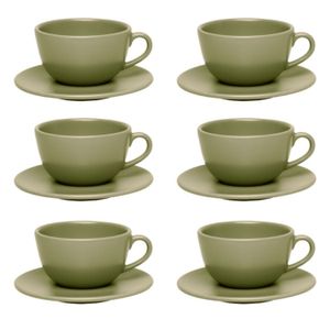 UNNI OLIVA - SET X 6 TAZAS DE TE CON PLATO 220 CC OXFORD