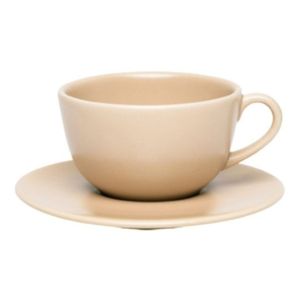 Taza De Te 220cc C/ Plato Unni Merengue Ceramica Oxford