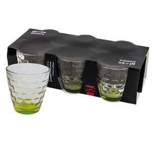 SET X 6 VASOS DE AGUA 255 CC VIDRIO C/ BASE AZUL - NC