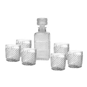JUEGO X7 PZAS DECANTADOR C/ TAPA Y 6 VASOS VIDRIO - WH