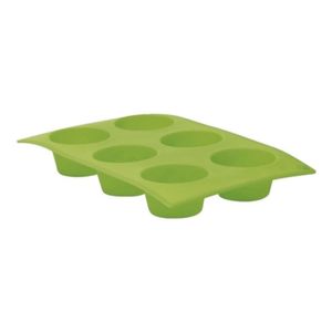 Molde X6 Muffins De Silicona P/ Horno Verde