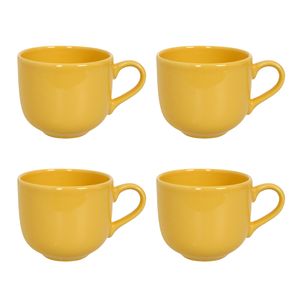 Set x 4 Jarro Taza Mug 450 Ml  Cerámica Turquia Amarillo