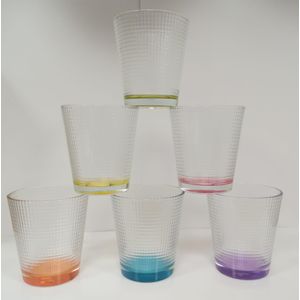 Vasos De Vidrio  Set X 6 Unid De Bulgaria ! Hermosos !!!