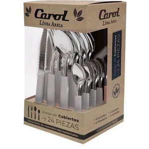 Juego De Cubiertos  24 Piezas Carol Areia Gris ( 31124-ARG)