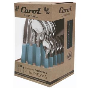 Juego De Cubiertos  16 Piezas Carol Areia Azulino ( 31116-ARA)