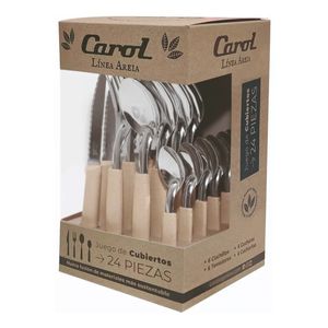 Juego De Cubiertos  24 Piezas Carol Areia Damasco ( 31124-ARD)