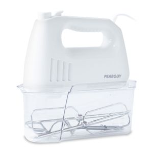 BATIDORA DE MANO PEABODY PE-HMA550 - BLANCA 300W 4 VEL FUNCION TURBO INC BATIDOR Y AMASADOR