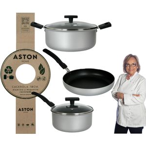 Batería Cacerola Olla Sartén Aston Reciclada Ecologica
