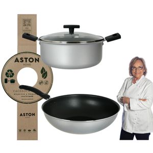Batería Olla Cacerola Sartén Wok Reciclada Ecologica Aston