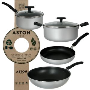 Batería Reciclada Olla Cacerola Sartén Wok Ecologica Aston