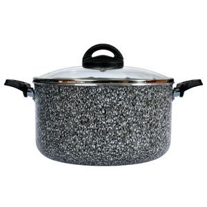Cacerola 24 Cm Antiadherent Tapa Vidrio Templada Pedra Gris Aston