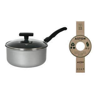 Cacerola 18 Cm Antiadherente Tapa Vidrio Aston Reciclada