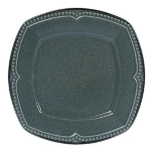 Plato Playo Porcelana Cuadrado Filo Envejecido Rustico 25,5