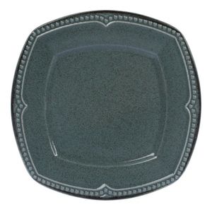 Plato Playo Porcelana Cuadrado Filo Envejecido Rustico 25,5