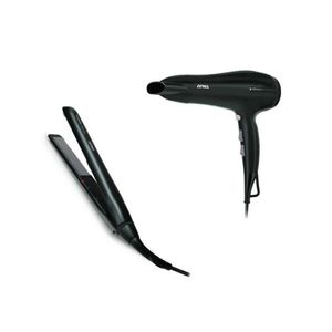 Combo Secador + Planchita De Pelo Atma Ck-4010P Home Salon Set
