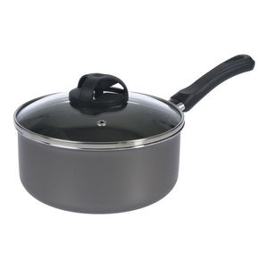 Cacerola De 18 Cm Con Tapa De Vidrio Antiadherente Aston Plata