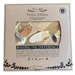Plato de Sitio Pack Papel Sustentable Water Color x 20