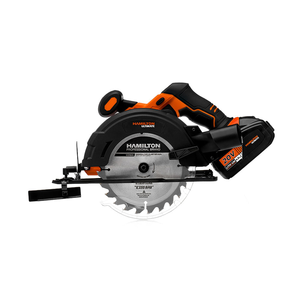 Sierra Circular Bateria 20v Hamilton 165mm Con Guia Garantia