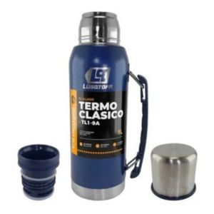 Termo Lusqtoff Clásico Con Manija 1 L Acero Inox Azul