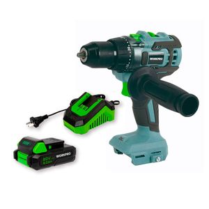 Taladro inalambrico con percutor "Brushless"  20 volt WORKPRO  + Cargador + bateria  W125122NT