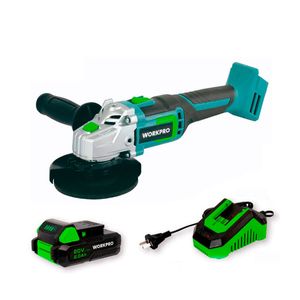Amoladora angular inalambrica 20 Volt WORKPRO incluye cargador y bateria W125117NT