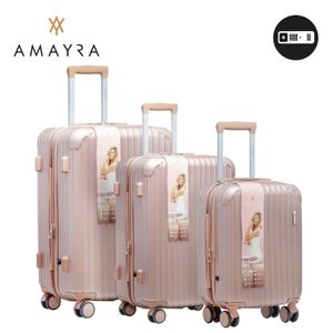 SET VALIJAS 18" 20" 24" ABS ORO ROSA