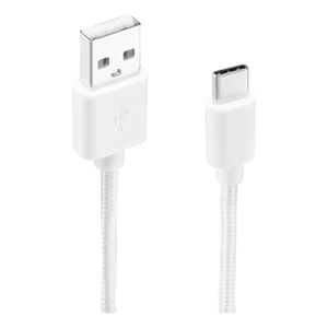Cable Dekkin Tipo C Trenzado Blanco