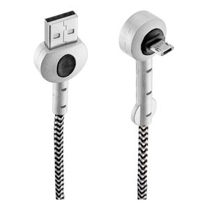 Cable Dekkin Micro Usb Redondo 90 Grados Negro Y Blanco