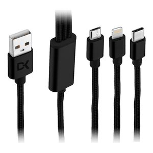 Cable Dekkin 3 En 1 Negro
