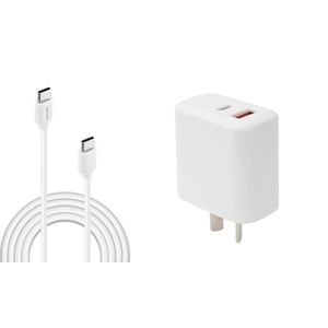 Kit Cargador Pared  Dekkin Dual + Cable Tipo C-C