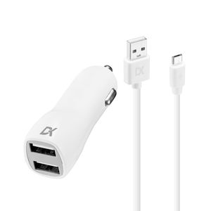 Kit Cargador Auto Con Cable Micro Usb Dekkin