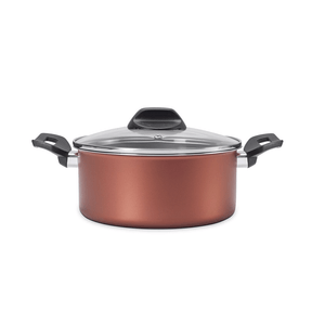 Cacerola c/Tapa de Vidrio Templado 4,5L 24 cm Cobre - Línea Clove Brinox ( 7111/461)
