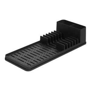 Escurridor De Platos De Plastico C/ Bandeja Single Coza Negro ( 17013/3008)