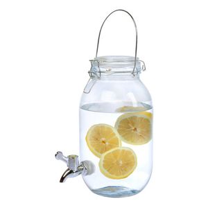 Frasco Botella Dispenser Vidrio P/bebidas Con Canilla  3 Lts
