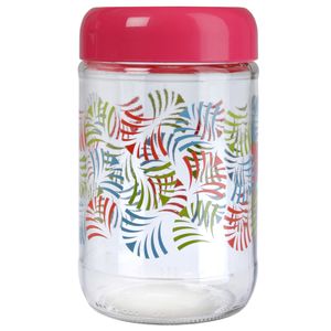 Frasco Caramelero Mediano Recipiente Hermético 1000 Cc Fucsia