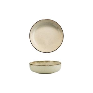 Bowl Compotera Porcelana Artesanal Filo Envejecido Rustico 15 cm Beige