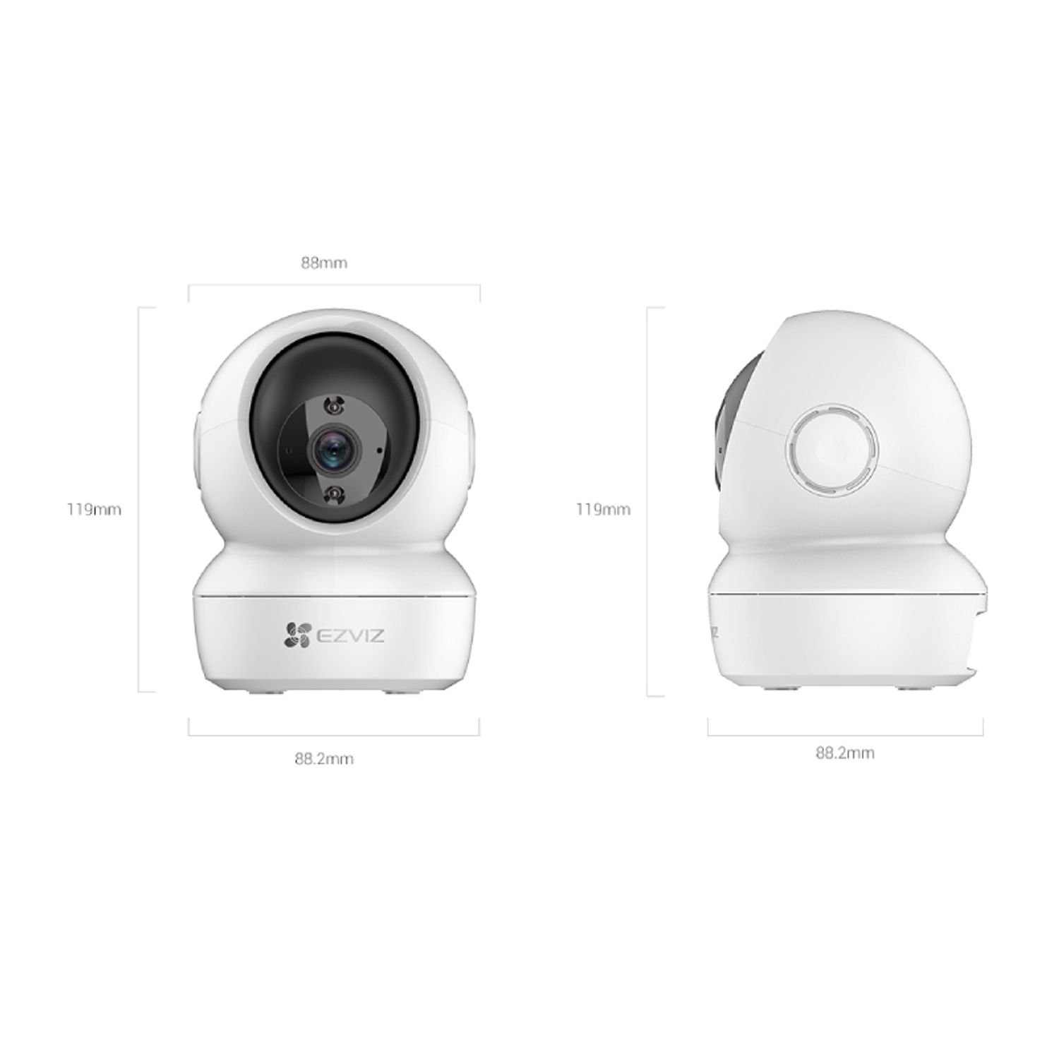 EZVIZ Domo de cámara de seguridad para interiores, monitor de bebé/mascota,  panorámica/inclinación 360° 1080P, visión nocturna IR inteligente