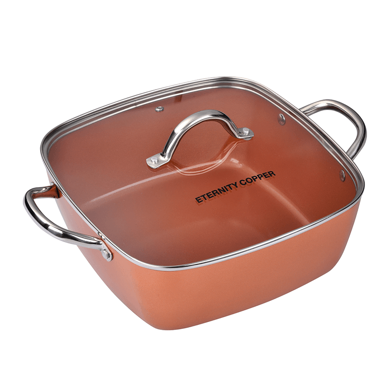 JUEGO DE 3 SARTENES 2 TAPAS COLOR COBRE COPPER PAN APTO PARA HORNO