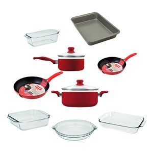 Bateria De Cocina + Set De Fuentes Coccion X11pz Pyrex