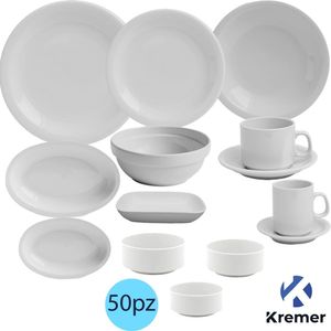 Set Vajilla 50 Piezas Porcelana Restaurant Recta 3