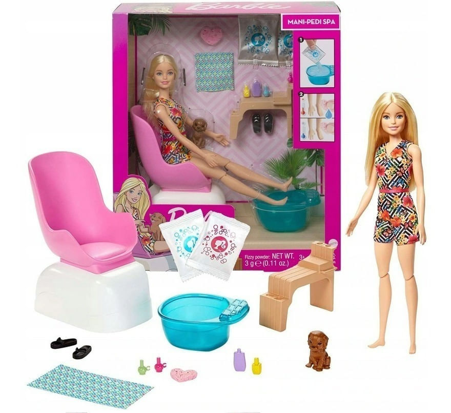 Muñeca Barbie Juego De Spa Y Salón De Belleza Ghn07 Mattel