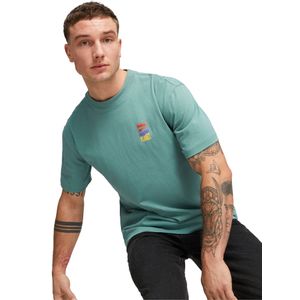 Remera Puma Downtown Graphic Sportstyle Hombre Moda Verde