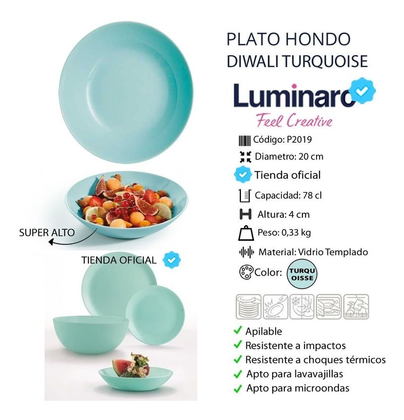 Luminarc Flashy - Juego De 4 Tazas De Desayuno De 25 Cl En Vidrio