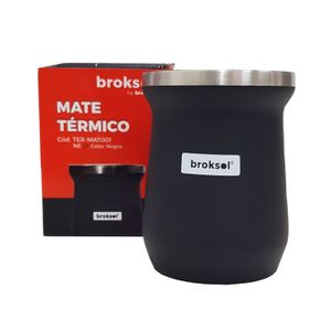 Mate térmico de acero inox. Negro