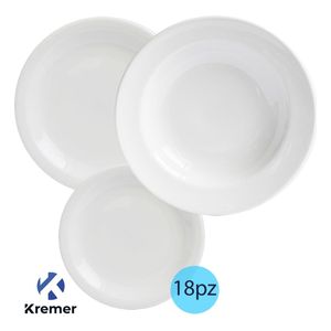 Set Vajilla 18 Piezas Porcelana Restaurant Recta