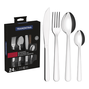 Set de cubiertos Tramontina Malibú 24pz acero inoxidable