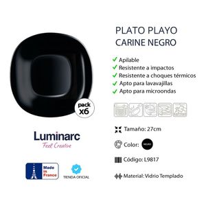 Juego Vajilla X19 Luminarc Carine Vidrio Templado Platos