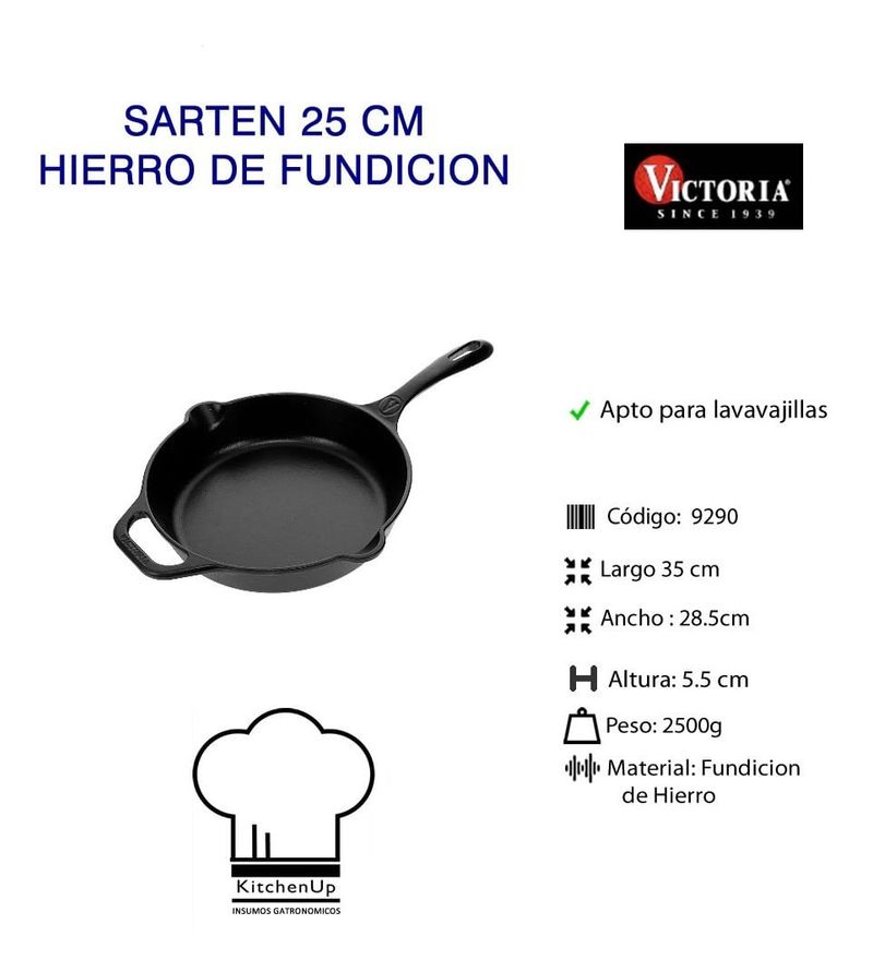 Sarten Hierro Fundido 16 Cm Victoria Mango