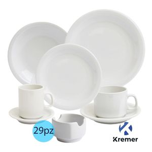 Set Vajilla 29 Piezas Porcelana Restaurant Recta
