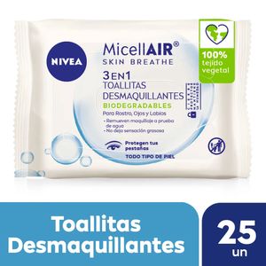 Toallitas Desmaquillantes Nivea 3en1 Ttp Biodegradables 25u